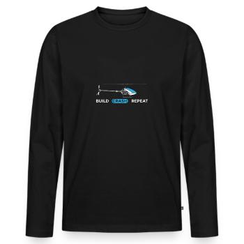 RC Helicopter Hélicoptère Modèle modèle Crash Pilot - T-shirt manches longues Premium bio Homme - noir - Devant - Nico (187cm)