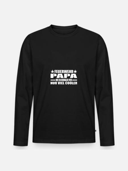 Feuerwehr - Männer Premium Bio Langarmshirt - Schwarz