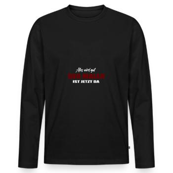 Maler - Männer Premium Bio Langarmshirt - Schwarz - Vorne - Nico (187cm)