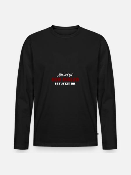 Maler - Männer Premium Bio Langarmshirt - Schwarz