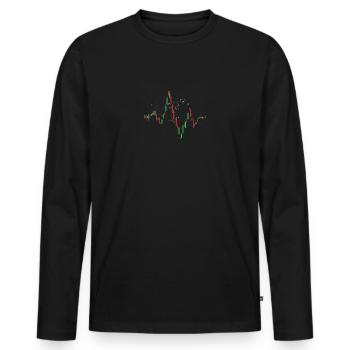 Candlestick Chart Herzschlag Börsen Liebe Geschenk - Männer Premium Bio Langarmshirt - Schwarz - Vorne - Nico (187cm)