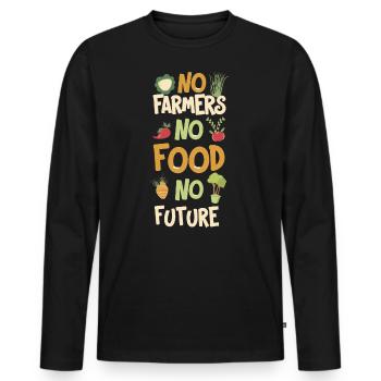 No Farmers No Food No Future Farmer Farmer - Men's Premium Organic Long Sleeve Shirt - black - Front - Nico (187cm)