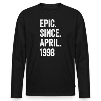25 Years Epic Since April 1998 25th Birthday - Men's Premium Organic Long Sleeve Shirt - black - Front - Nico (187cm)