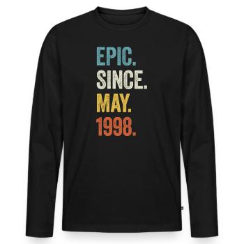 25 Years Old Epic Since May 1998 25th Birthday - Men's Premium Organic Long Sleeve Shirt - black - Front - Nico (187cm)
