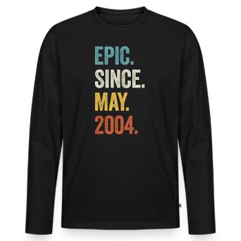 19e anniversaire 19 ans Epic depuis mai 2004 - T-shirt manches longues Premium bio Homme - noir - Devant - Nico (187cm)