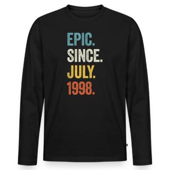 25 Years Old Epic Since July 1998 25th Birthday - Men's Premium Organic Long Sleeve Shirt - black - Front - Nico (187cm)
