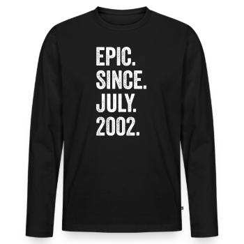 21 Years Old Epic Since July 2002 21st Birthday - Men's Premium Organic Long Sleeve Shirt - black - Front - Nico (187cm)
