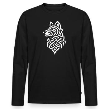 Keltischer Wolf - Männer Premium Bio Langarmshirt - Schwarz - Vorne - Nico (187cm)