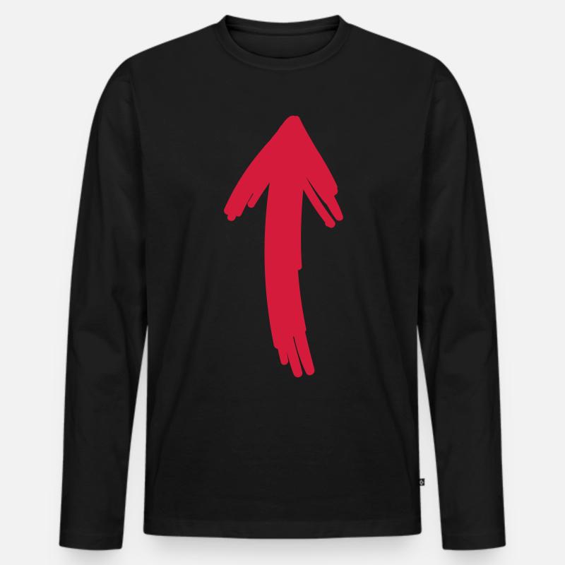 Pfeil Zeichen Symbole - Männer Premium Bio Langarmshirt - Schwarz