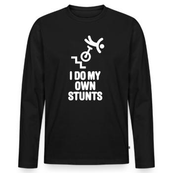 Unicycle Trial unicycle trials extreme unicycling - Men's Premium Organic Long Sleeve Shirt - black - Front - Nico (187cm)