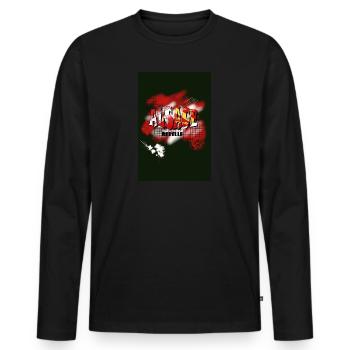 Alsace Rebelle Graph pour T-shirt accessoire etc.. - T-shirt manches longues Premium bio Homme - noir - Devant - Nico (187cm)