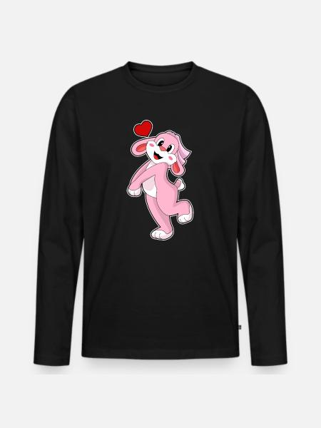 Rabbit Bride Veil Wedding - Men's Premium Organic Long Sleeve Shirt - black