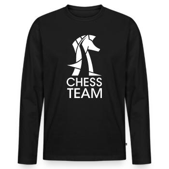 Équipe d’échecs Horse Knight Club Club Team - T-shirt manches longues Premium bio Homme - noir - Devant - Nico (187cm)