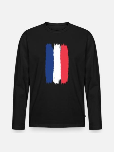 Francey Flag, Viva France, A Symbol of Unity - Men's Premium Organic Long Sleeve Shirt - black