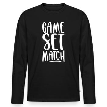 Game Set Match - Men's Premium Organic Long Sleeve Shirt - black - Front - Nico (187cm)