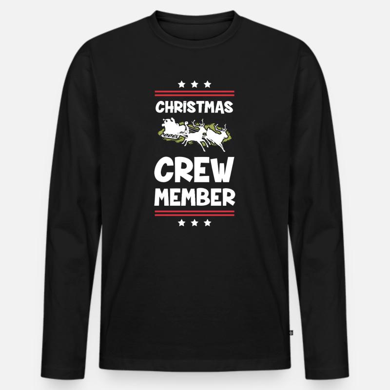 Weihnachten Crew Christmas - Männer Premium Bio Langarmshirt - Schwarz