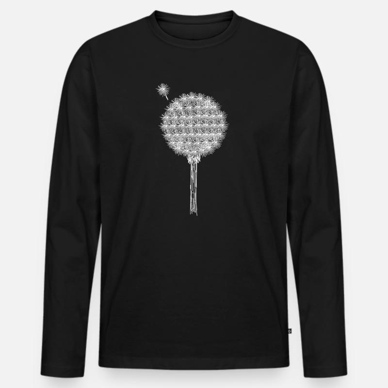Pusteblume - Männer Premium Bio Langarmshirt - Schwarz