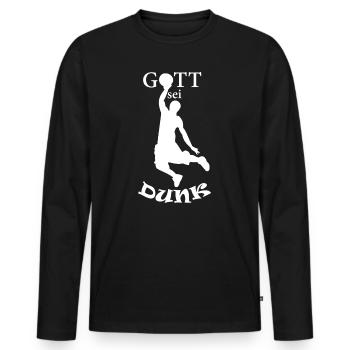 Gott sei Dunk - Männer Premium Bio Langarmshirt - Schwarz - Vorne - Nico (187cm)
