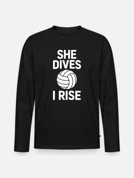 Volleyball Saying Funny Volleyball Gift - Men's Premium Organic Long Sleeve Shirt - black