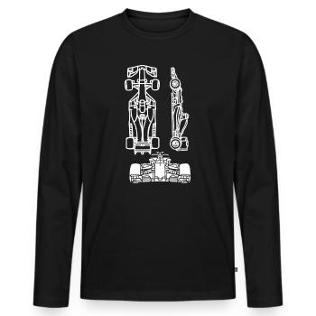 Rennauto Technik-Blueprint – Modernes Design - Männer Premium Bio Langarmshirt - Schwarz - Vorne - Nico (187cm)
