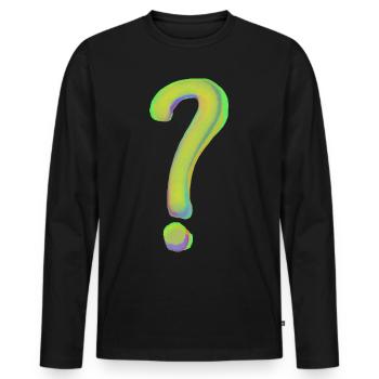 Point d'interrogation - T-shirt manches longues Premium bio Homme - noir - Devant - Nico (187cm)