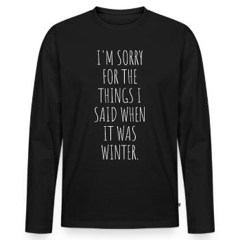 Dépression hivernale Au revoir - T-shirt manches longues Premium bio Homme - noir - Devant - Nico (187cm)