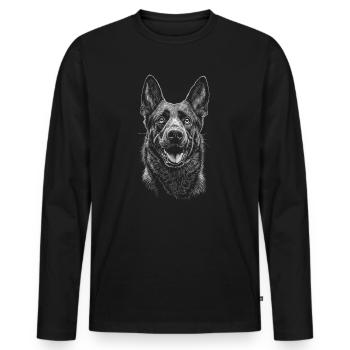 Chien Malinois Chiens Berger Belge Chien - T-shirt manches longues Premium bio Homme - noir - Devant - Nico (187cm)