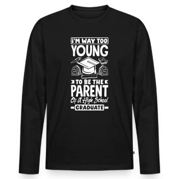 Trop jeune pour être parent d’une école secondaire - T-shirt manches longues Premium bio Homme - noir - Devant - Nico (187cm)