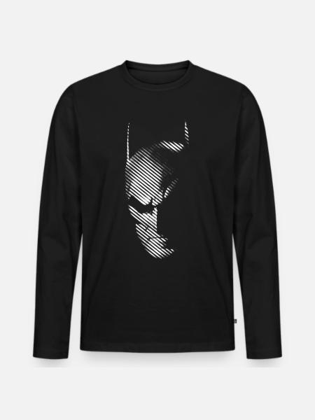 Batman 'Mask black & white' - Men's Premium Organic Long Sleeve Shirt - black