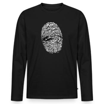 Kitesurfing fingerprint - Men's Premium Organic Long Sleeve Shirt - black - Front - Nico (187cm)