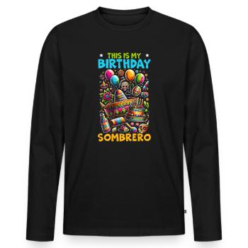 Drôle Cinco De Mayo Mexique - T-shirt manches longues Premium bio Homme - noir - Devant - Nico (187cm)