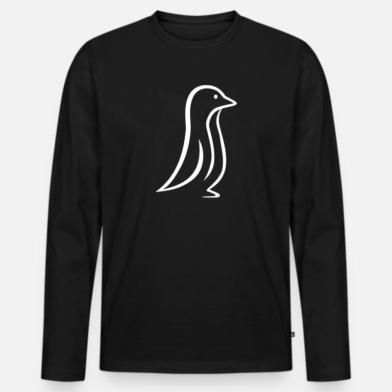 Pinguin - Männer Premium Bio Langarmshirt - Schwarz