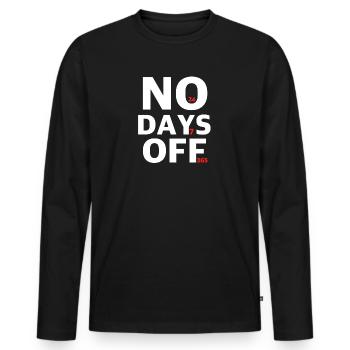 Pas de jours de repos | Fitness, Protéines, Entraînement - T-shirt manches longues Premium bio Homme - noir - Devant - Nico (187cm)