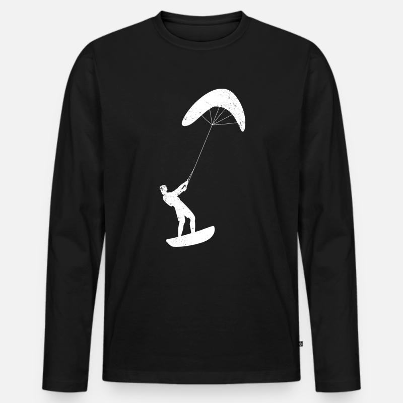Kitesurfing - Männer Premium Bio Langarmshirt - Schwarz