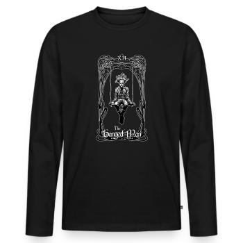 Carte tarot The Hanged Man - T-shirt manches longues Premium bio Homme - noir - Devant - Nico (187cm)