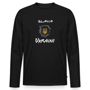 ukraine slava ukraini support ukraine - Men's Premium Organic Long Sleeve Shirt - black - Front - Nico (187cm)