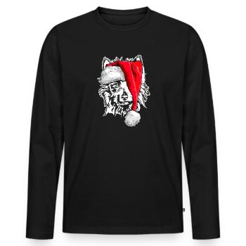 Santa AUSTRALIAN TERRIER Weihnachten Hund Wilsigns - Männer Premium Bio Langarmshirt - Schwarz - Vorne - Nico (187cm)