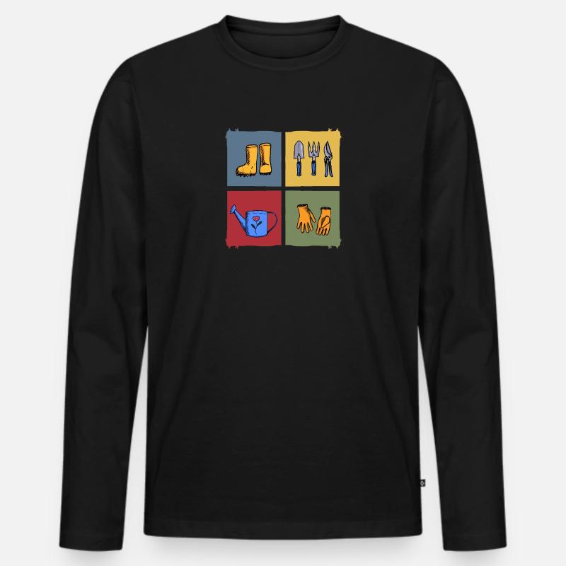 garten kleingarten erntezeit gartenarbeit - Männer Premium Bio Langarmshirt - Schwarz