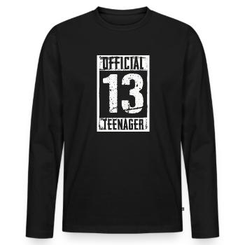 Cadeaux officiels pour adolescents de 13 ans 13e anniversaire - T-shirt manches longues Premium bio Homme - noir - Devant - Nico (187cm)