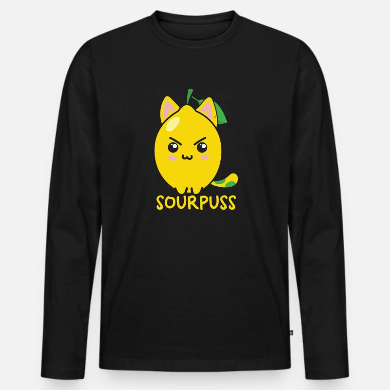 Funny Animal Puns - Männer Premium Bio Langarmshirt - Schwarz