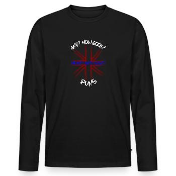 Et comment ça se passe ? - T-shirt manches longues Premium bio Homme - noir - Devant - Nico (187cm)