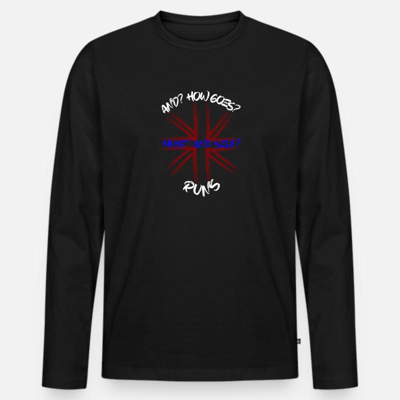 And how goes? - Männer Premium Bio Langarmshirt - Schwarz