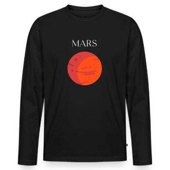 Mars - Men's Premium Organic Long Sleeve Shirt - black - Front - Nico (187cm)