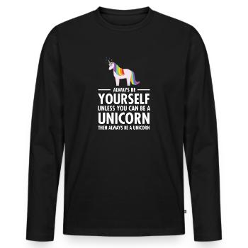 Always Be Yourself - Unless You Can Be A Unicorn.. - T-shirt manches longues Premium bio Homme - noir - Devant - Nico (187cm)