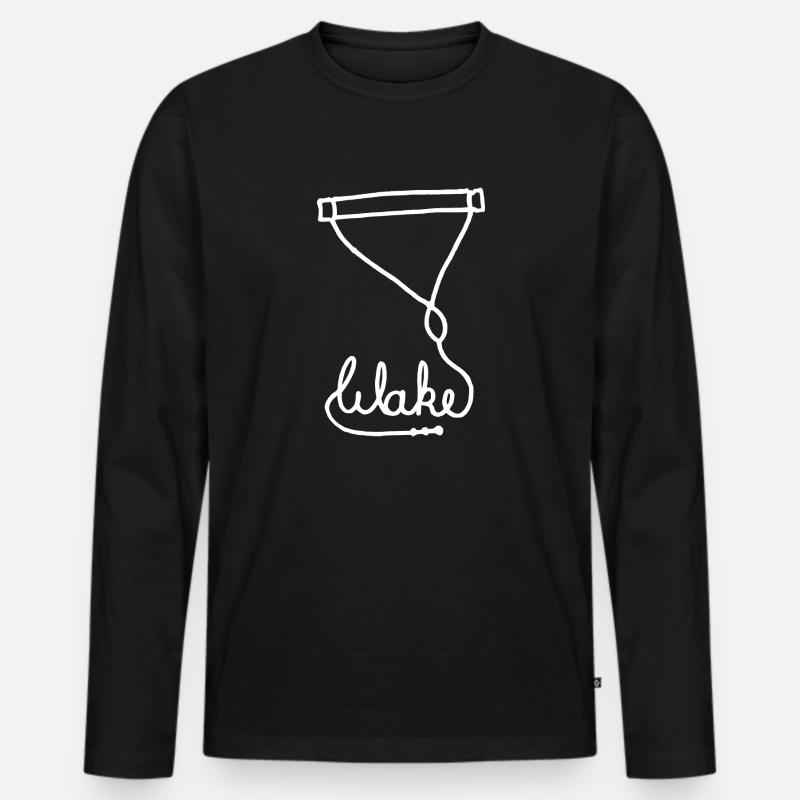 Wake Wakeboard - Männer Premium Bio Langarmshirt - Schwarz