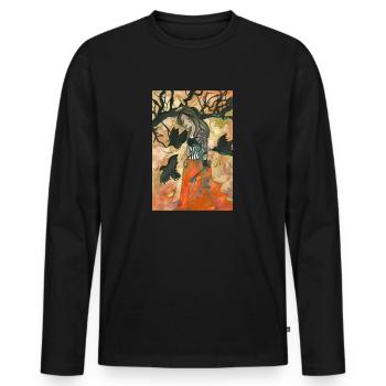 Rabe Hexe Herbst Palette - Männer Premium Bio Langarmshirt - Schwarz - Vorne - Nico (187cm)