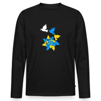 Ukraine - Männer Premium Bio Langarmshirt - Schwarz - Vorne - Nico (187cm)