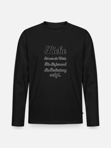 Liebe - Männer Premium Bio Langarmshirt - Schwarz