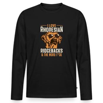 Rhodesian Ridgeback Dog - Men's Premium Organic Long Sleeve Shirt - black - Front - Nico (187cm)