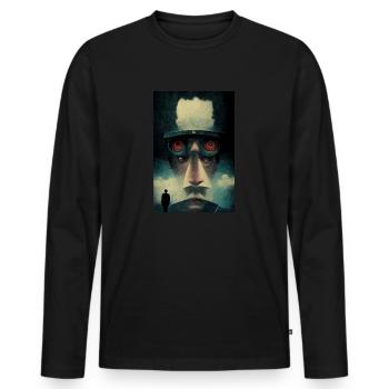 Conception Orwell - T-shirt manches longues Premium bio Homme - noir - Devant - Nico (187cm)